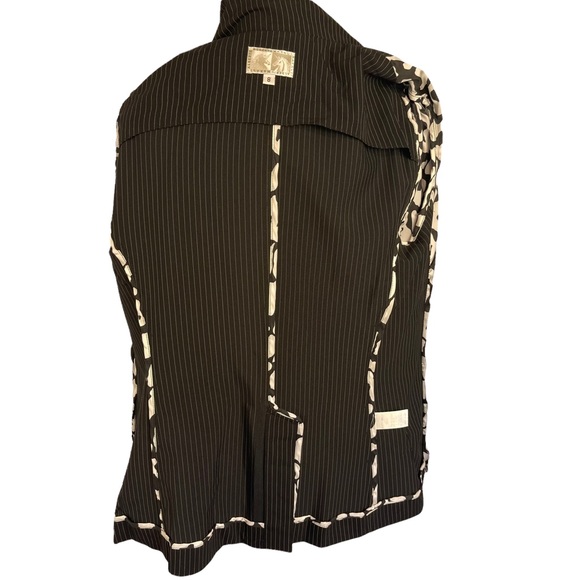 Alberto Makali Pinstripe Jacket Black Size 8 - Picture 8 of 10